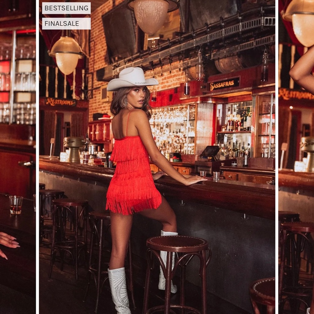 12th Tribe Red Fringe Romper